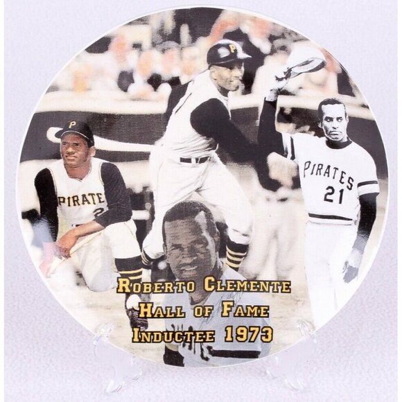 NEW Roberto Clemente Collectible Plate ~ Pittsburgh Pirates SEALED - Picture 2 of 5